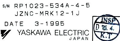 Yaskawa JZNC-MRK12-1J label image
