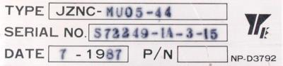 Yaskawa JZNC-MU05-44 label image