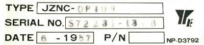 Yaskawa JZNC-OP108 label image