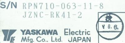 Yaskawa JZNC-RK41-2 label image
