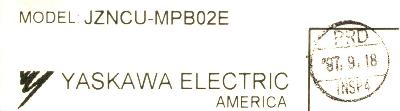 Yaskawa JZNCU-MPB02E label image