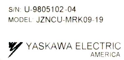 Yaskawa JZNCU-MRK09-19 label image