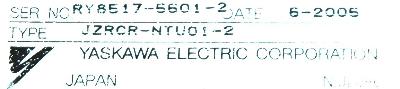Yaskawa JZRCR-NTU01-2 label image