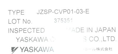 Yaskawa JZSP-CVP01-03-E label image