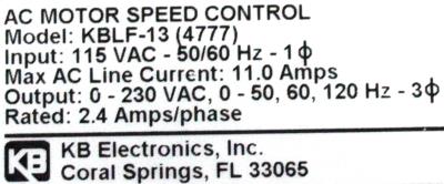 KB Electronics KBLF-13 label image