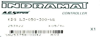 INDRAMAT KDS1.3-050-300-W1 label image