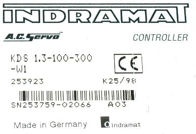 INDRAMAT KDS1.3-100-300-W1 label image
