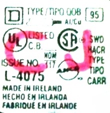 Square D L-4075-15A label image