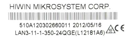 HIWIN LAN3-11-1-350-24QGE label image