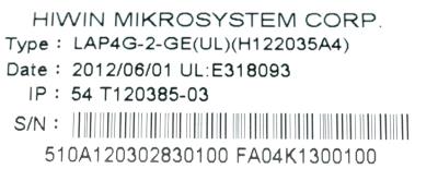HIWIN LAP4G-2-GE label image