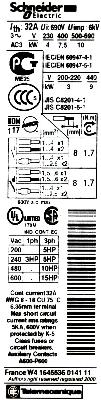 Schneider Electric LC1D18G7 label image