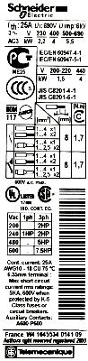 Schneider Electric LC2D09G7 label image