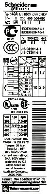 Schneider Electric LC2D25G7 label image