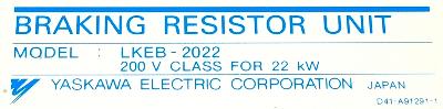 Yaskawa LKEB-2022 label image