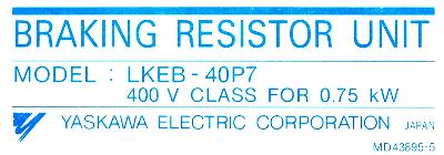 Yaskawa LKEB-40P7 label image