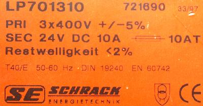 SCHRACK TECHNIK GMBH LP701310 label image