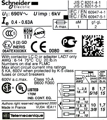 Schneider Electric LRD04 label image
