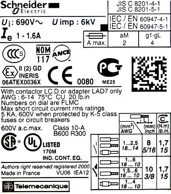 Schneider Electric LRD06 label image