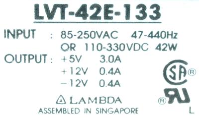 Lambda LVT-42E-133 label image