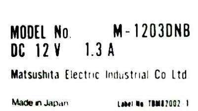 Matsushita M-1203DNB label image