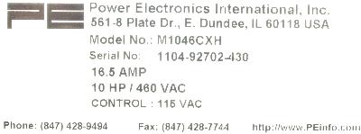 Power Electronics M1046CXH label image