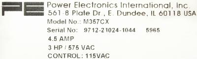 Power Electronics M357CX label image
