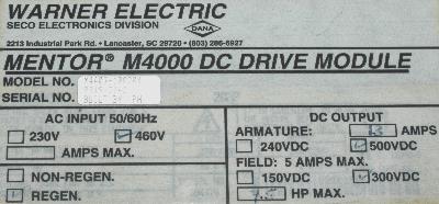 Warner Electric M4407-100204 label image