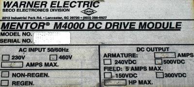 New Refurbished Exchange Repair  Warner Electric Inverter-General Purpose M4420-00020A Precision Zone