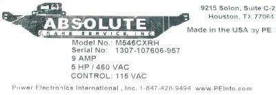 Power Electronics M546CXRH label image