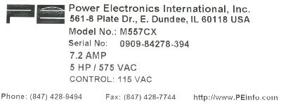 Power Electronics M557CX label image