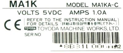 Toyoda MA1KA-C label image