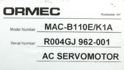 Ormec MAC-B110E-K1A label image