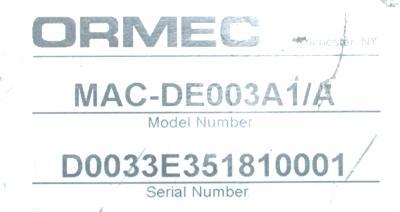 New Refurbished Exchange Repair  Ormec Motors-AC Servo MAC-DE003A1-A Precision Zone