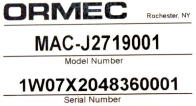 Ormec MAC-J2719001 label image