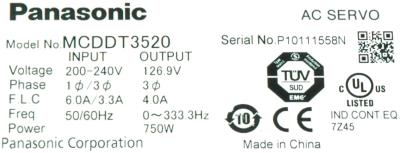 Panasonic MCDDT3520 label image