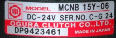 OGURA Clutch Co MCNB15Y-06 label image