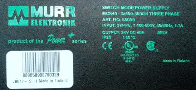 MURR ELEKTRONIK MCS40-3X400-500-24 label image