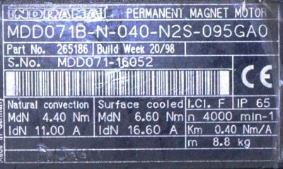 INDRAMAT MDD071B-N-040-N2S-095GA0 label image