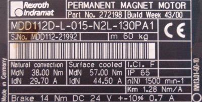 INDRAMAT MDD112D-L-015-N2L-130PA1 label image