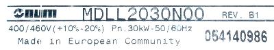 NUM MDLL2030N00 label image
