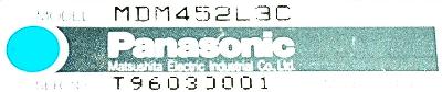 Panasonic MDM452L3C label image