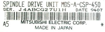 Mitsubishi MDS-A-CSP-450 label image