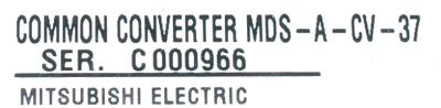 Mitsubishi MDS-A-CV-37 label image