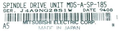 Mitsubishi MDS-A-SP-185 label image