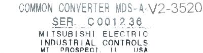 Mitsubishi MDS-A-V2-3520 label image