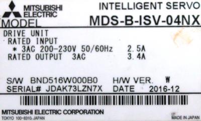 Mitsubishi MDS-B-ISV-04NX label image
