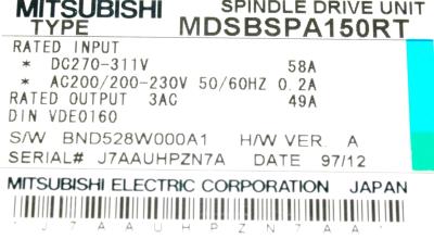 Mitsubishi MDS-B-SPA-150RT label image