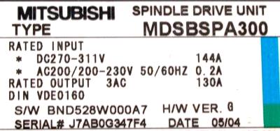 Mitsubishi MDS-B-SPA-300 label image