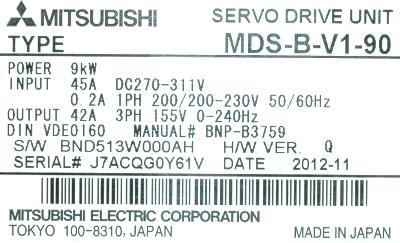 Mitsubishi MDS-B-V1-90 label image