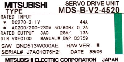 Mitsubishi MDS-B-V2-4520 label image